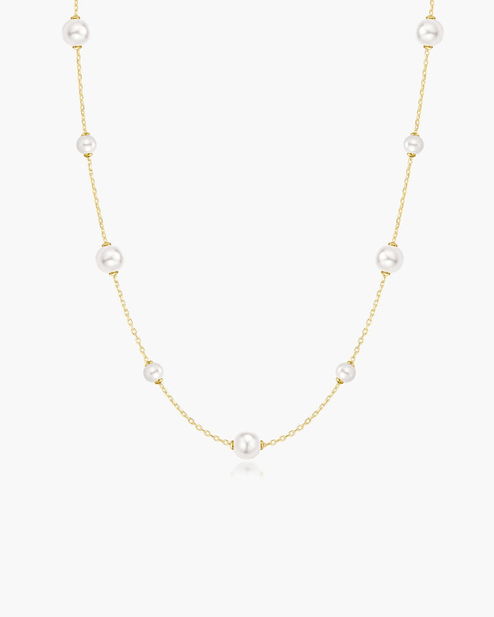 Ania Haie Gold Alternating Shell Pearl Station Necklace N079-03G