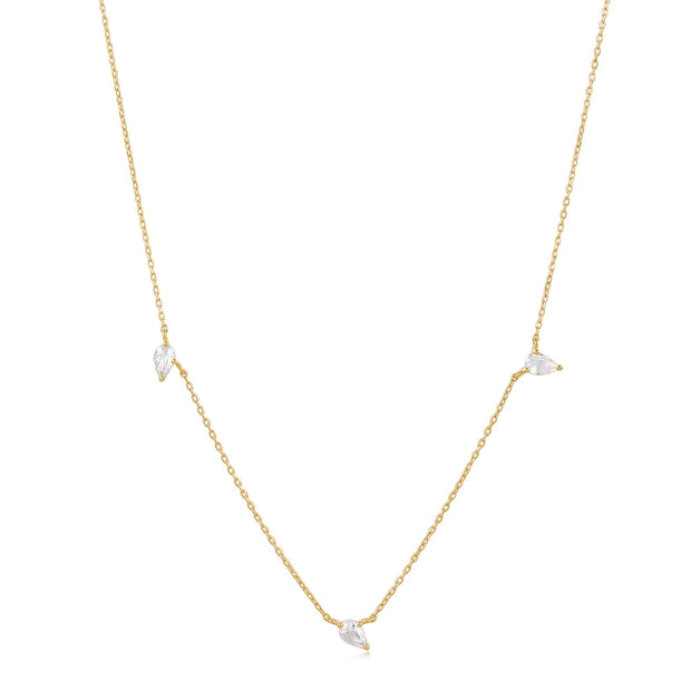Ania Haie 14kt Gold White Sapphire Drop Necklace