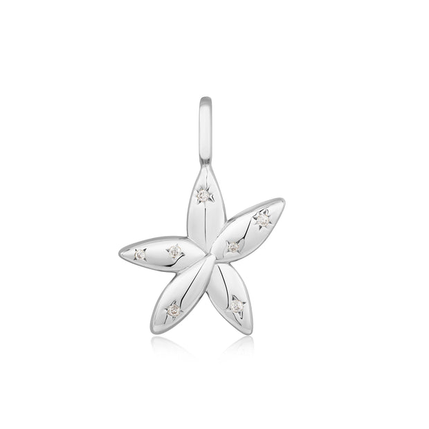 Ania Haie Silver Sparkle Flower Charm Pendant