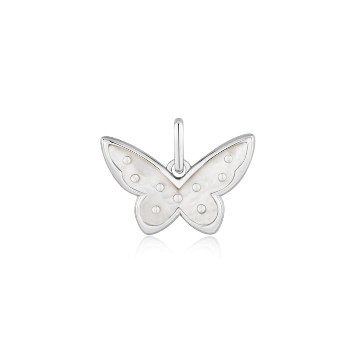 Ania Haie Silver Mother Of Pearl Butterfly Charm Pendant