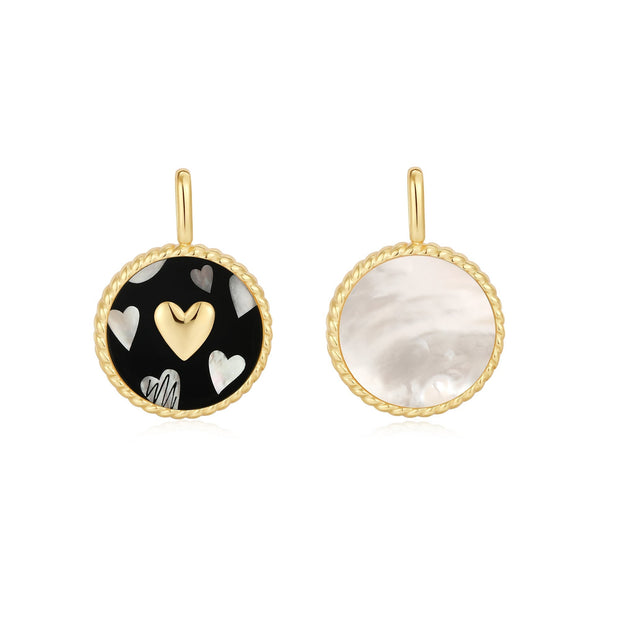Ania Haie Gold Heart Enamel and Mother of Pearl Charm Pendant