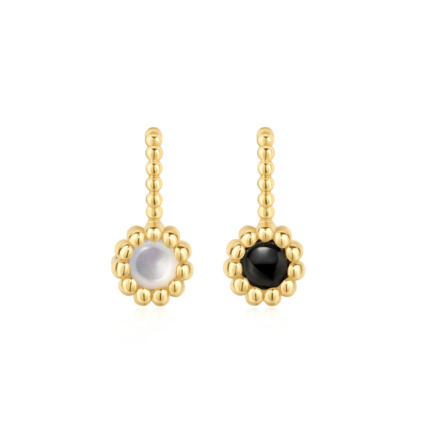 Ania Haie Gold Black Onyx and Mother of Pearl Charm