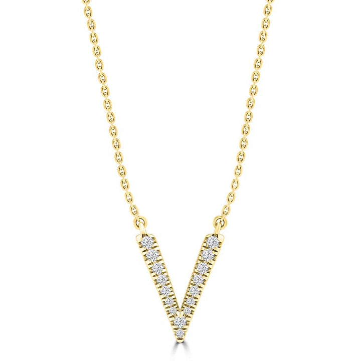 0.10ct HI I1 Diamond Necklace 40-45cm in 9K Yellow Gold