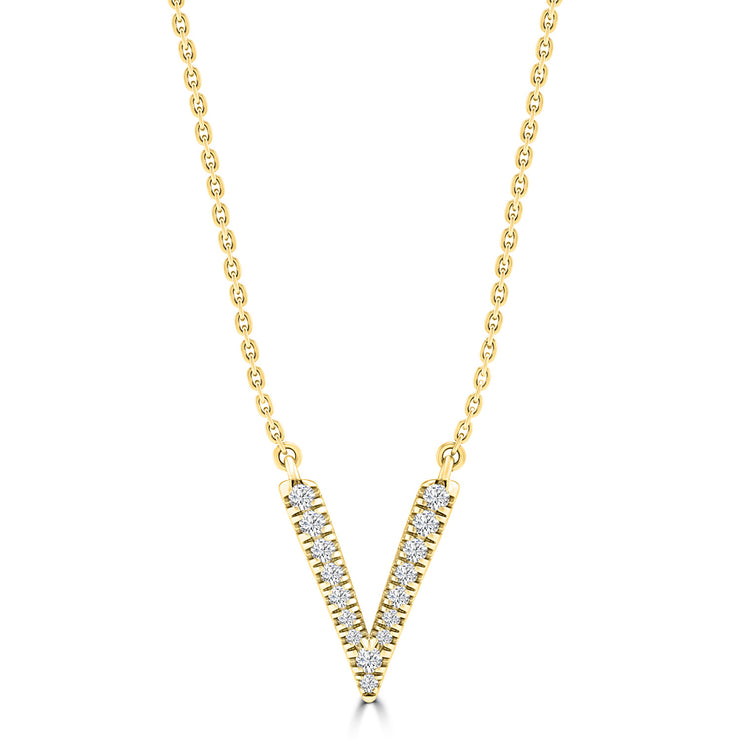0.10ct HI I1 Diamond Necklace 40-45cm in 9K Yellow Gold