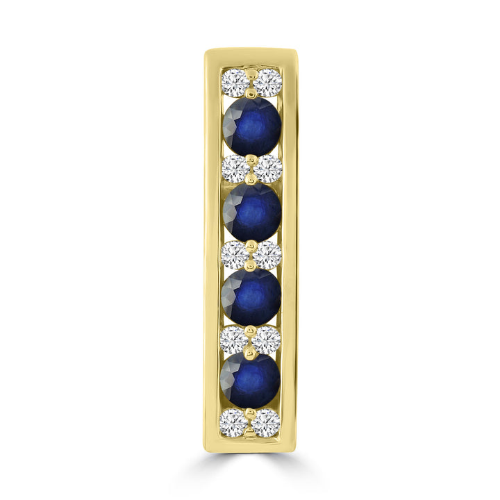 Diamond Saphhire Pendant with 0.10ct Diamonds in 9K Yellow Gold - P-20514BS-010-Y