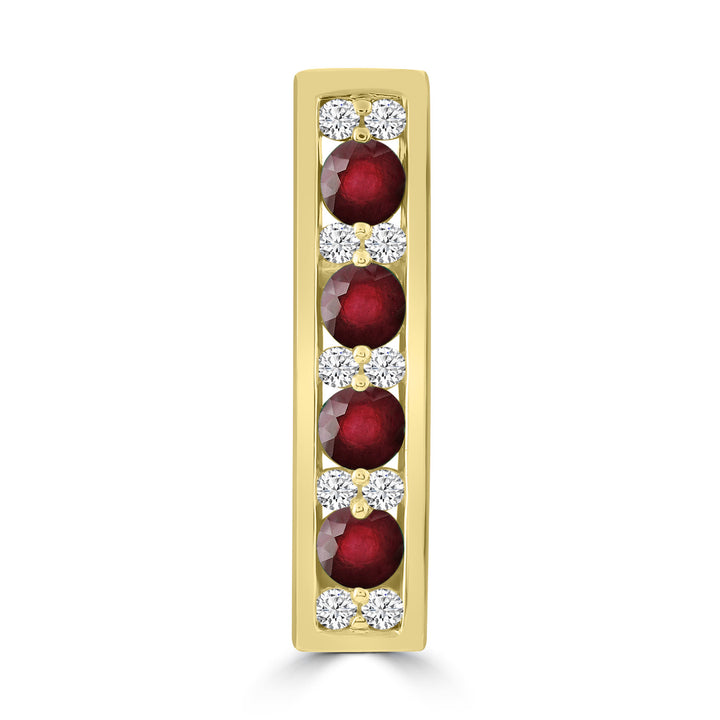 Diamond Ruby Pendant with 0.10ct Diamonds in 9K Yellow Gold - P-20514RB-010-Y