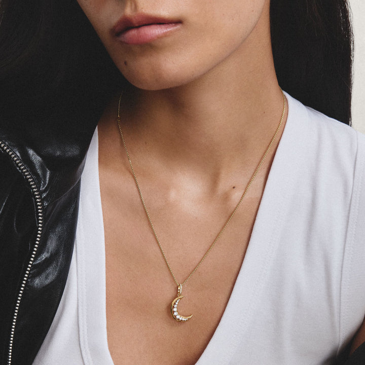 Pendant moon with zirconia | Jewellery Boutique Australia