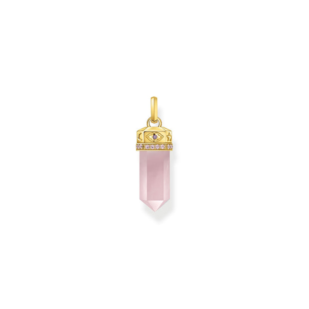 THOMAS SABO Rose Quartz Crystal Pendant Gold