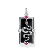 THOMAS SABO Cosmic Pendant with A Snake, Black Cold Enamel and Various Stones