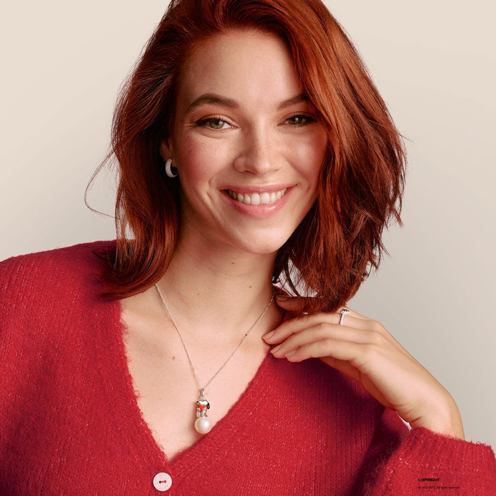 Snoopy Pendant with Heart on Snowball PEANUTS |The Jewellery Boutique Australia