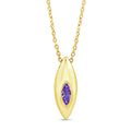 Marquise Purple Amethyst Necklace in 9K Yellow Gold