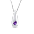 Pear Purple Amethyst Necklace in 9K White Gold