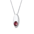 0.06ct Diamond & Garnet Necklace in 9K White Gold