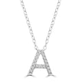 Initial 'A' Necklace with 0.06ct Diamonds in 9K White Gold