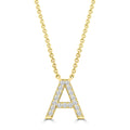 Initial 'A' Necklace with 0.06ct Diamonds in 9K Yellow Gold - PF-6263-Y