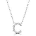 Initial 'C' Necklace with 0.06ct Diamonds in 9K White Gold