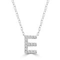 Initial 'E' Necklace with 0.09ct Diamonds in 9K White Gold
