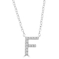Initial 'F' Necklace with 0.06ct Diamonds in 9K White Gold
