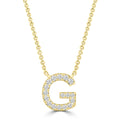 Initial 'G' Necklace with 0.09ct Diamonds in 9K Yellow Gold - PF-6269-Y