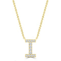 Initial 'I' Necklace with 0.06ct Diamonds in 9K Yellow Gold - PF-6271-Y