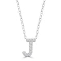 Initial 'J' Necklace with 0.06ct Diamonds in 9K White Gold