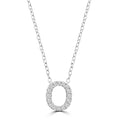 Initial 'O' Necklace with 0.09ct Diamonds in 9K White Gold