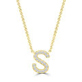 Initial 'S' Necklace with 0.06ct Diamonds in 9K Yellow Gold - PF-6281-Y