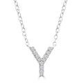 Initial 'Y' Necklace with 0.06ct Diamonds in 9K White Gold