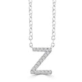 Initial 'Z' Necklace with 0.06ct Diamonds in 9K White Gold