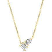0.56ct HI I1 Diamond Necklace 45cm in 9K Yellow Gold