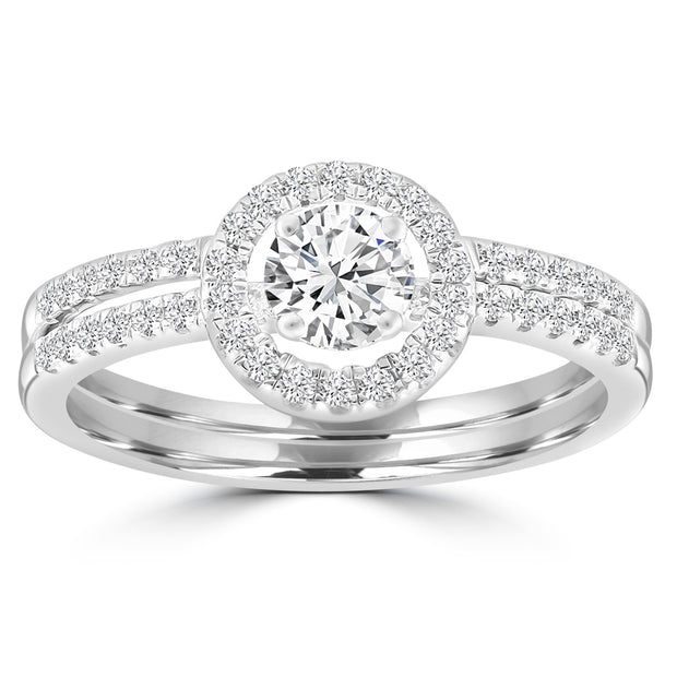 Circle Diamond Ring with 0.60ct Diamonds in 9K White Gold