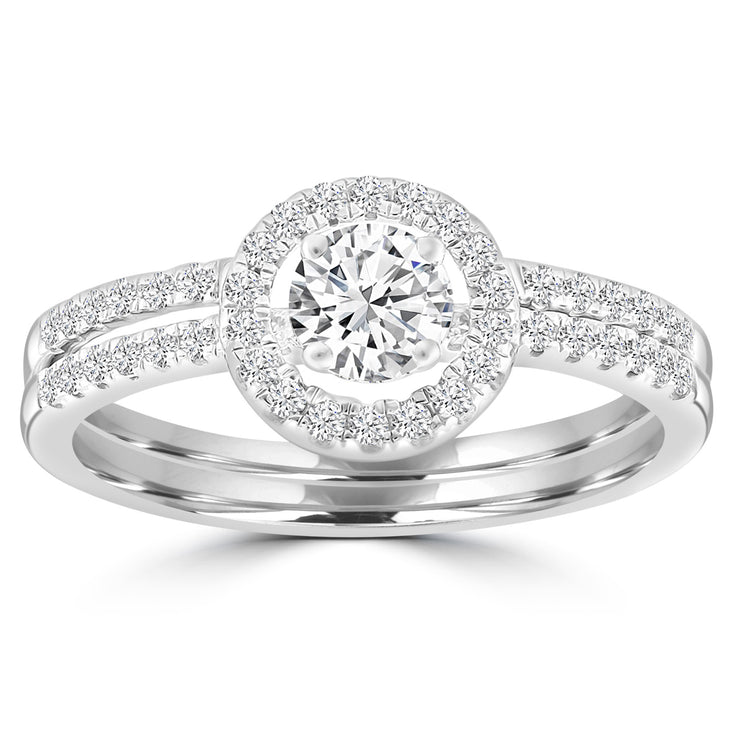 Circle Diamond Ring with 0.60ct Diamonds in 9K White Gold