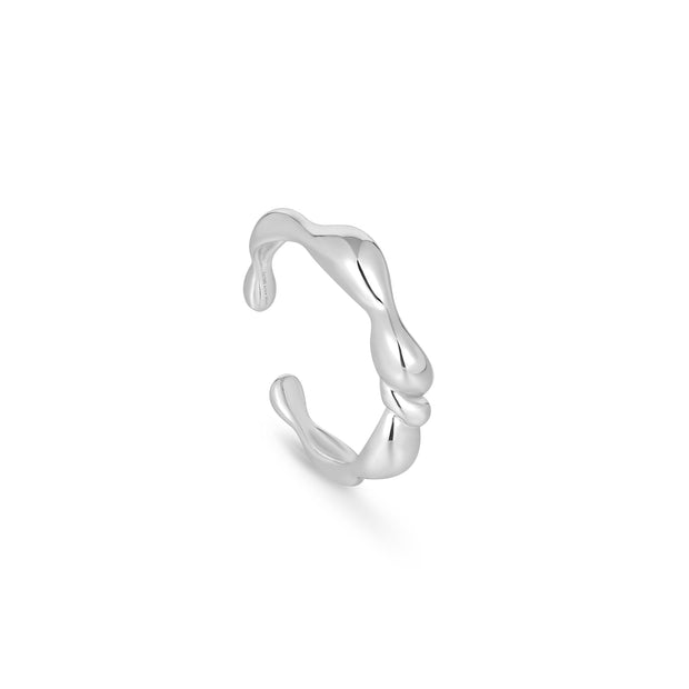 Ania Haie Silver Twisted Wave Adjustable Ring