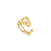 Ania Haie Gold Twisted Wave Wide Adjustable Ring