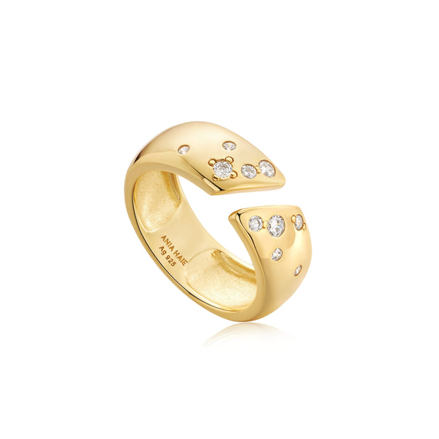 Ania Haie Gold Sparkle Wide Adjustable Ring