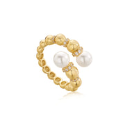 Ania Haie Gold Pearl Sparkle Adjustable Wrap Ring