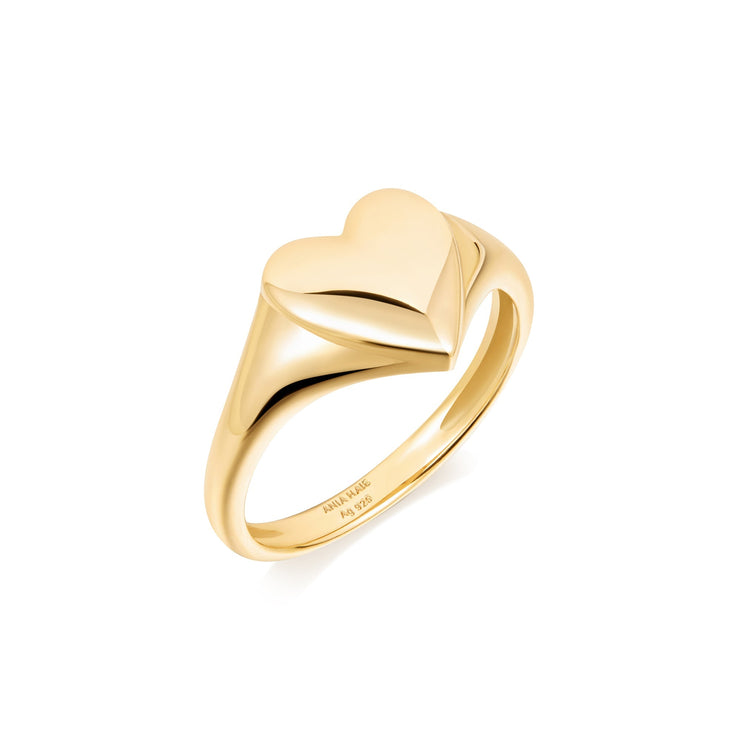 Ania Haie Gold Love Signet Ring | The Jewellery Boutique Australia