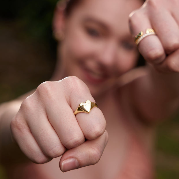 Ania Haie Gold Love Signet Ring | The Jewellery Boutique Australia