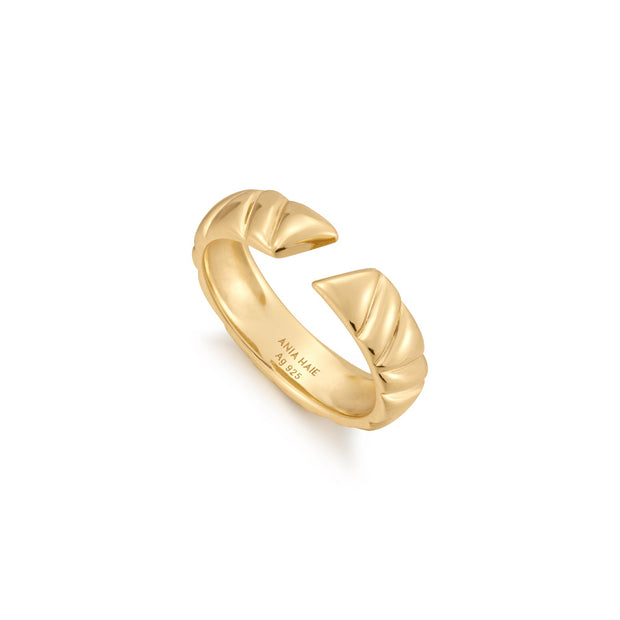 Gold Irregular Twill Adjustable Ring | The Jewellery Boutique Australia