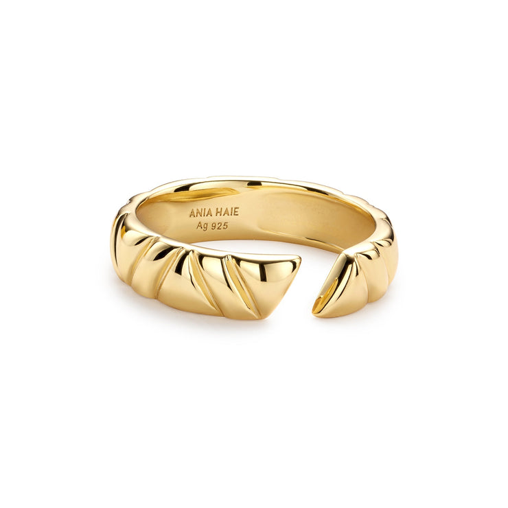 Ania Haie Gold Irregular Twill Adjustable Ring | The Jewellery Boutique Australia