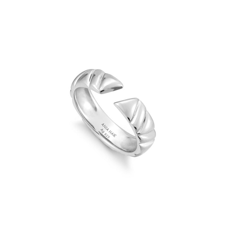 Silver Irregular Twill Adjustable Ring | The Jewellery Boutique Australia