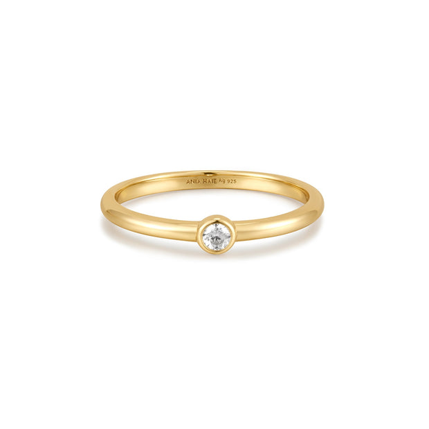 Ania Haie Gold Half Round Cubic Zirconia Ring