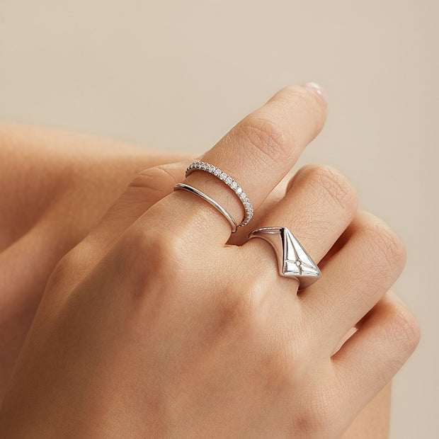 Ania Haie Silver Kiss Triangle Ring