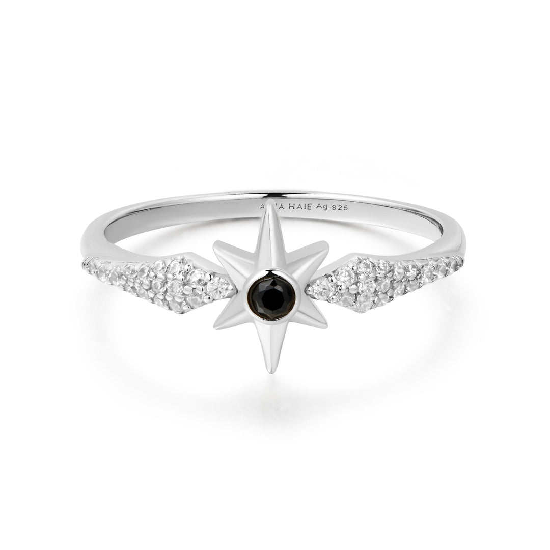 Silver Black Onyx Star Ring | The Jewellery Boutique