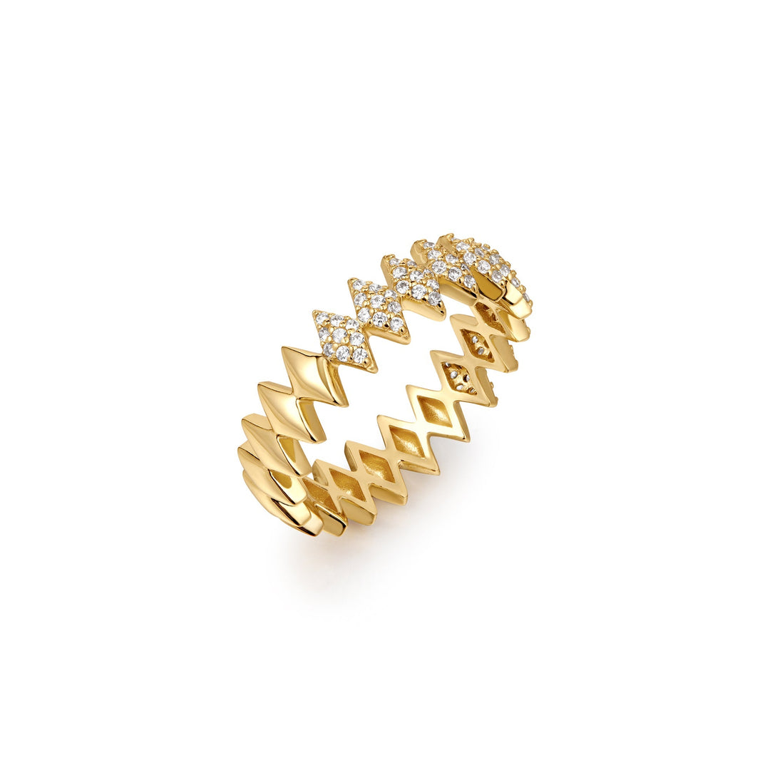 Gold Half Pave Sparkle Ring | The Jewellery Boutique