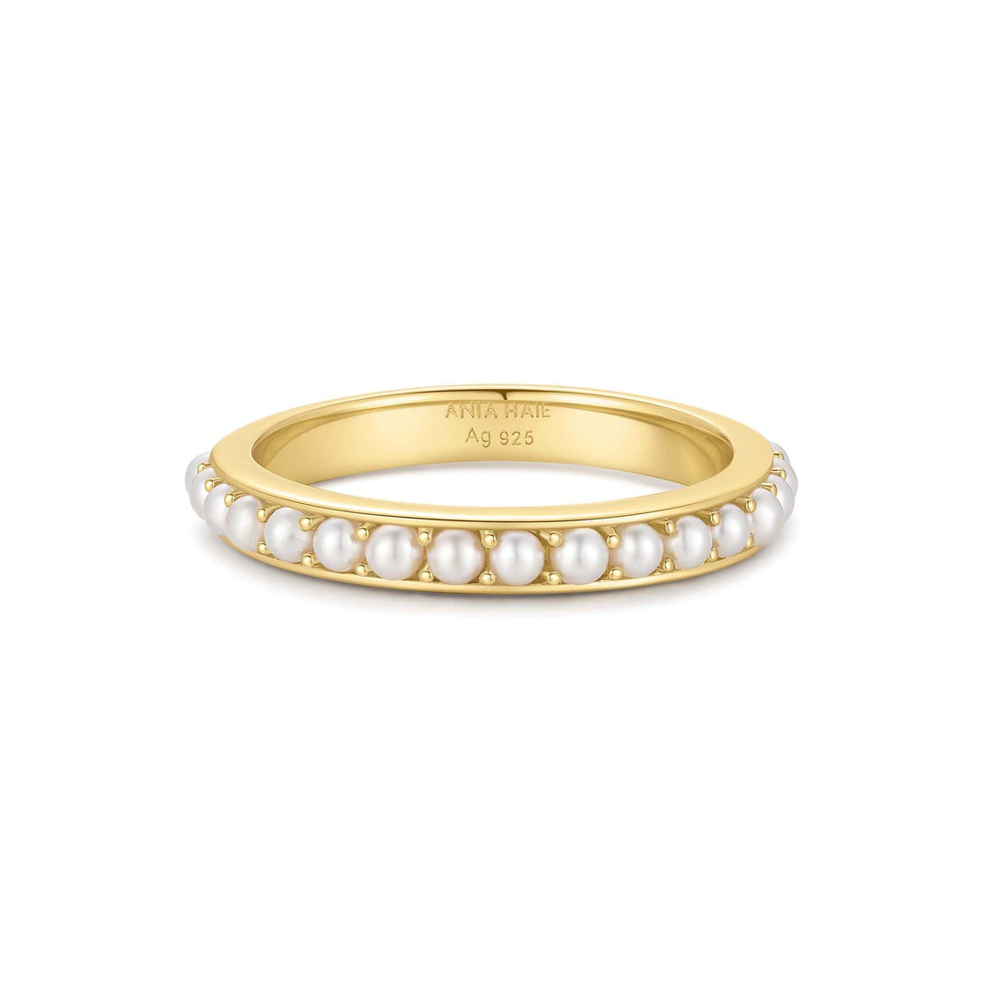 Ania Haie Gold Shell Pearl Beaded ring