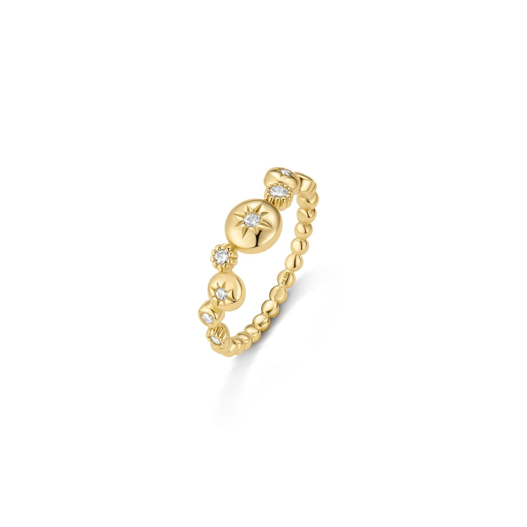 Ania Haie Gold Starburst Zig-Zag Beaded Ring | The Jewellery Boutique Australia