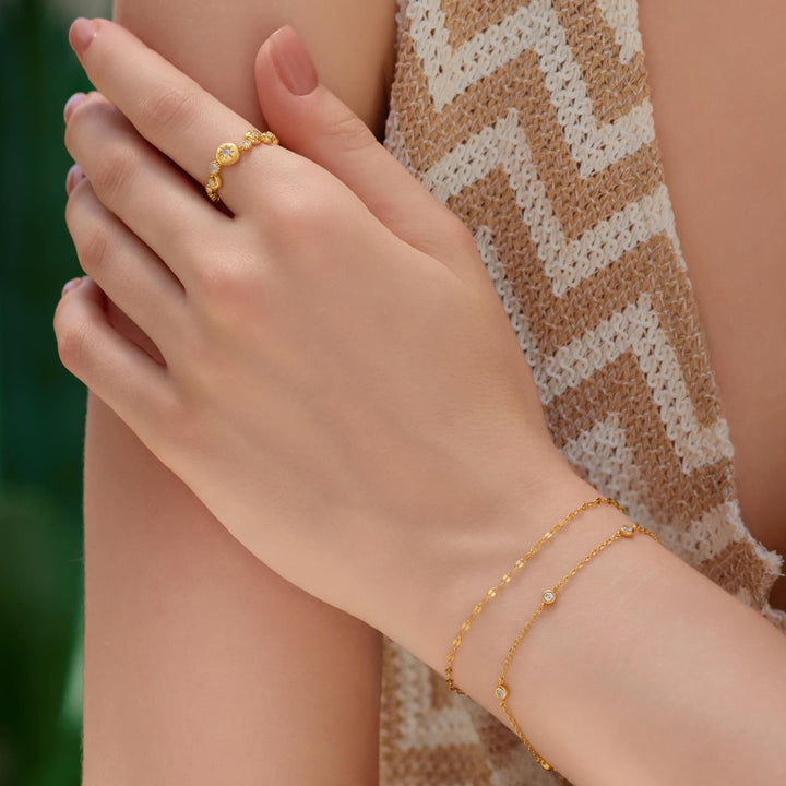 Ania Haie Gold Starburst Zig-Zag Beaded Ring | The Jewellery Boutique Australia