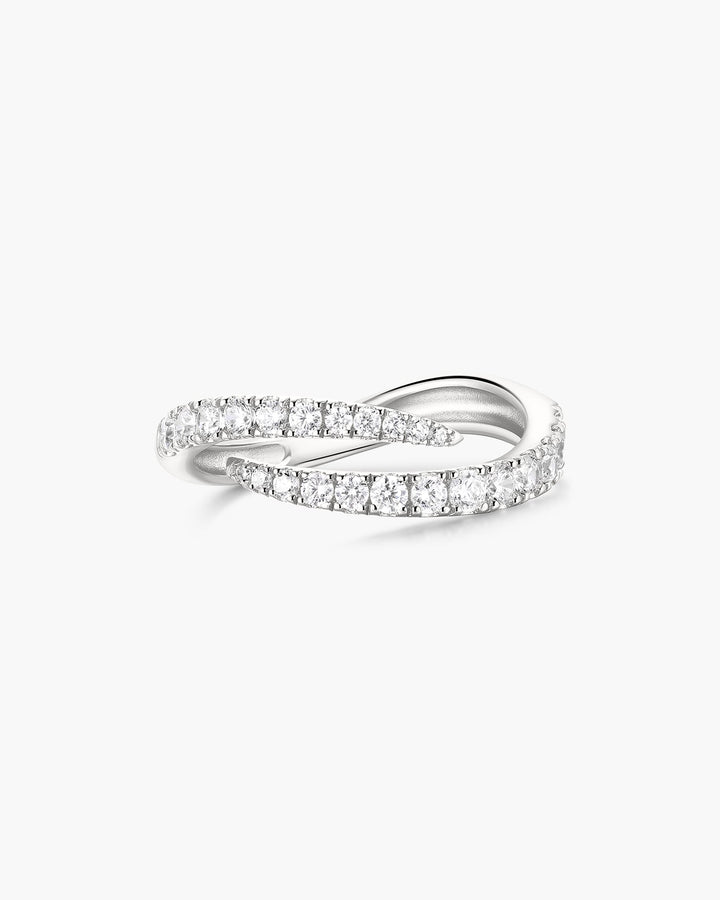 Ania Haie Silver Spiral Pave Adjustable Ring R079-01H