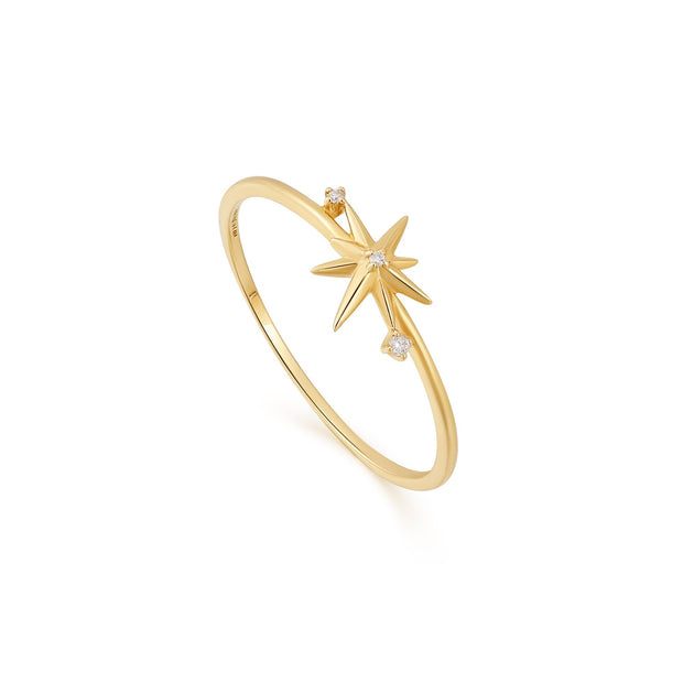 Ania Haie 14kt Gold Star Diamond Ring